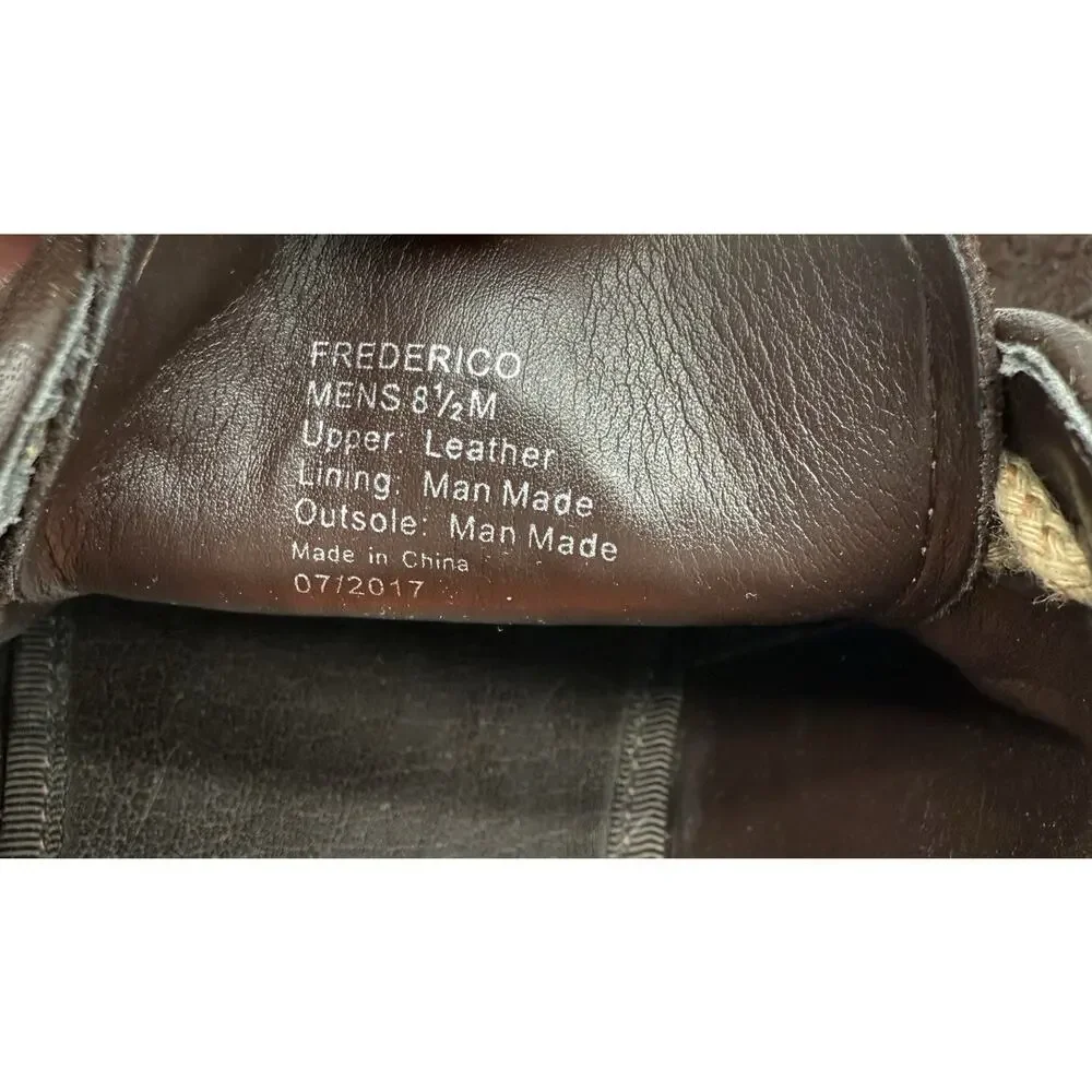 Tallia Men's Shoe Frederico Sz. 8.5 Brown Designer Leather Embossed Oxford Dress